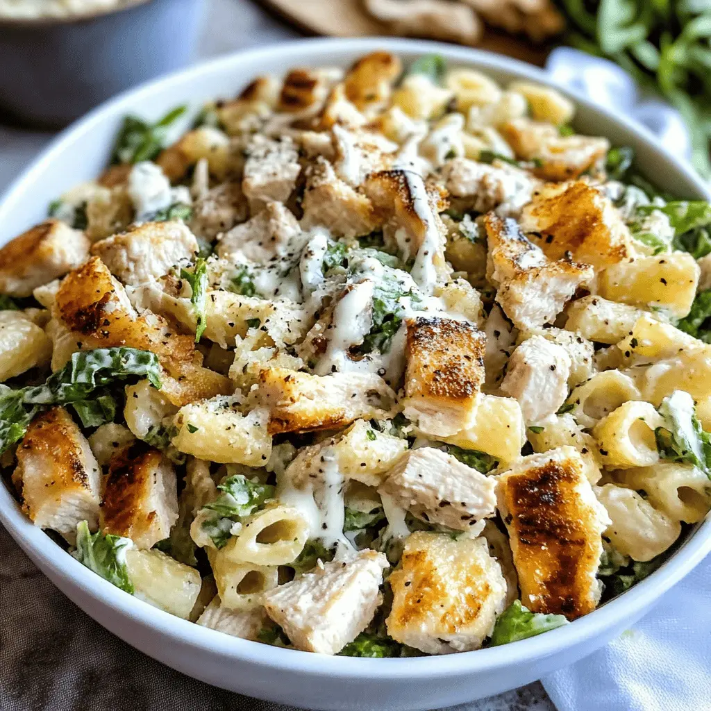 Whip up a delicious Chicken Caesar Pasta Salad in just 20 minutes! This easy recipe combines tender pasta, grilled chicken, crisp romaine, and a creamy Caesar dressing. Perfect for a quick lunch, dinner, or a picnic. Save this pin for a refreshing meal that’s packed with flavor and ready in no time!