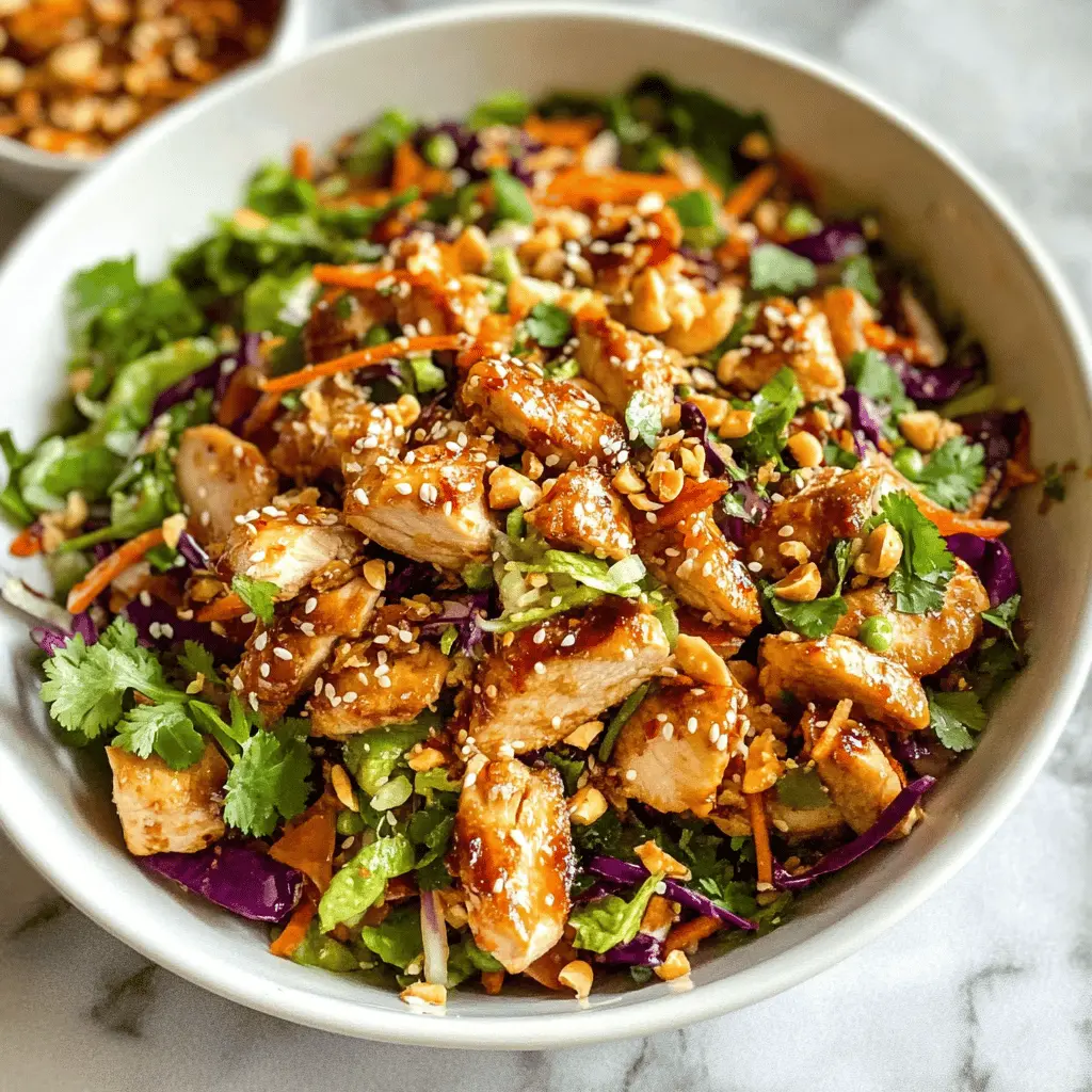 Get ready for a burst of flavors with this Asian Chicken Crunch Salad! Packed with grilled chicken, crisp veggies, and a zesty dressing, this salad is not only refreshing but also a hearty meal. Perfect for lunch or a light dinner, it's a go-to for warm days or anytime you need a satisfying dish. Save this recipe to enjoy a deliciously crunchy salad soon!