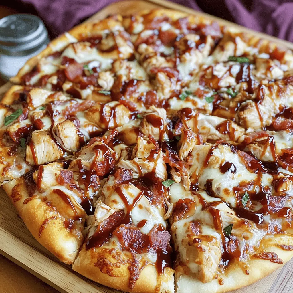 Satisfy your taste buds with this BBQ Chicken Bacon Pizza! Loaded with tender chicken, crispy bacon, and a tangy barbecue sauce, it's a flavor explosion in every bite. Perfect for game nights or casual gatherings, this recipe is sure to impress friends and family. Save this mouthwatering pizza recipe for your next get-together and enjoy a slice of deliciousness!