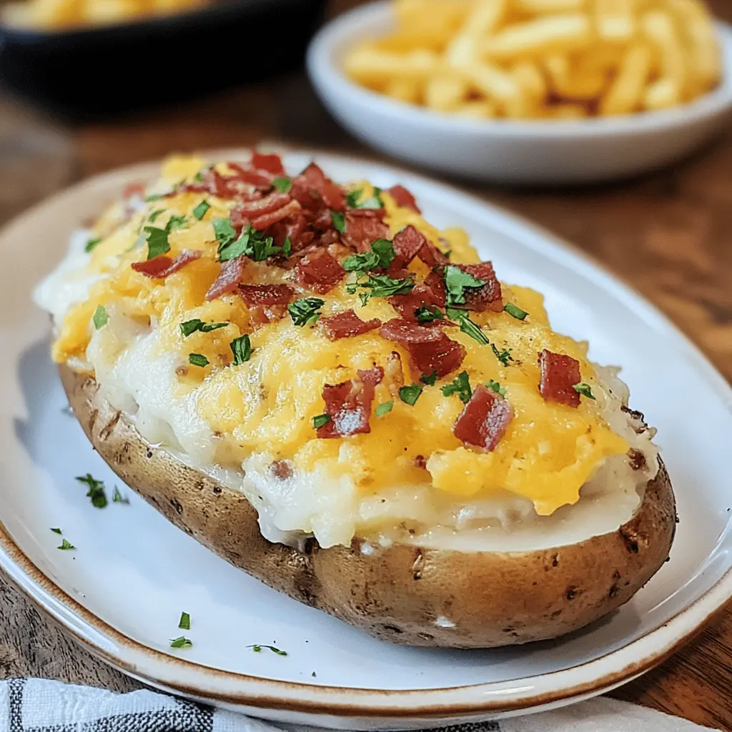 Get ready to impress your family with these fluffy, perfectly seasoned steakhouse baked potatoes! With a crispy skin and a light, buttery interior, they're the ultimate side for your favorite meats. Top them with sour cream, cheese, and chives for a classic finish. Save this recipe for your next dinner party or BBQ!