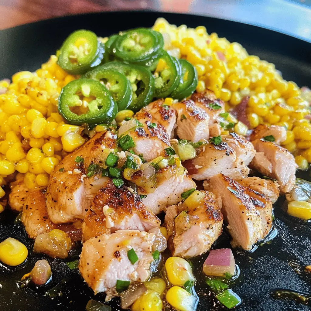 This Blackstone Jalapeno Lime Chicken and Corn recipe packs a flavorful punch! Juicy chicken marinated with zesty lime and spicy jalapenos, combined with sweet corn makes for a delightful dish that's perfect for grilling season. Ideal for family gatherings or weeknight dinners, don't forget to save this delicious recipe for your next cookout!