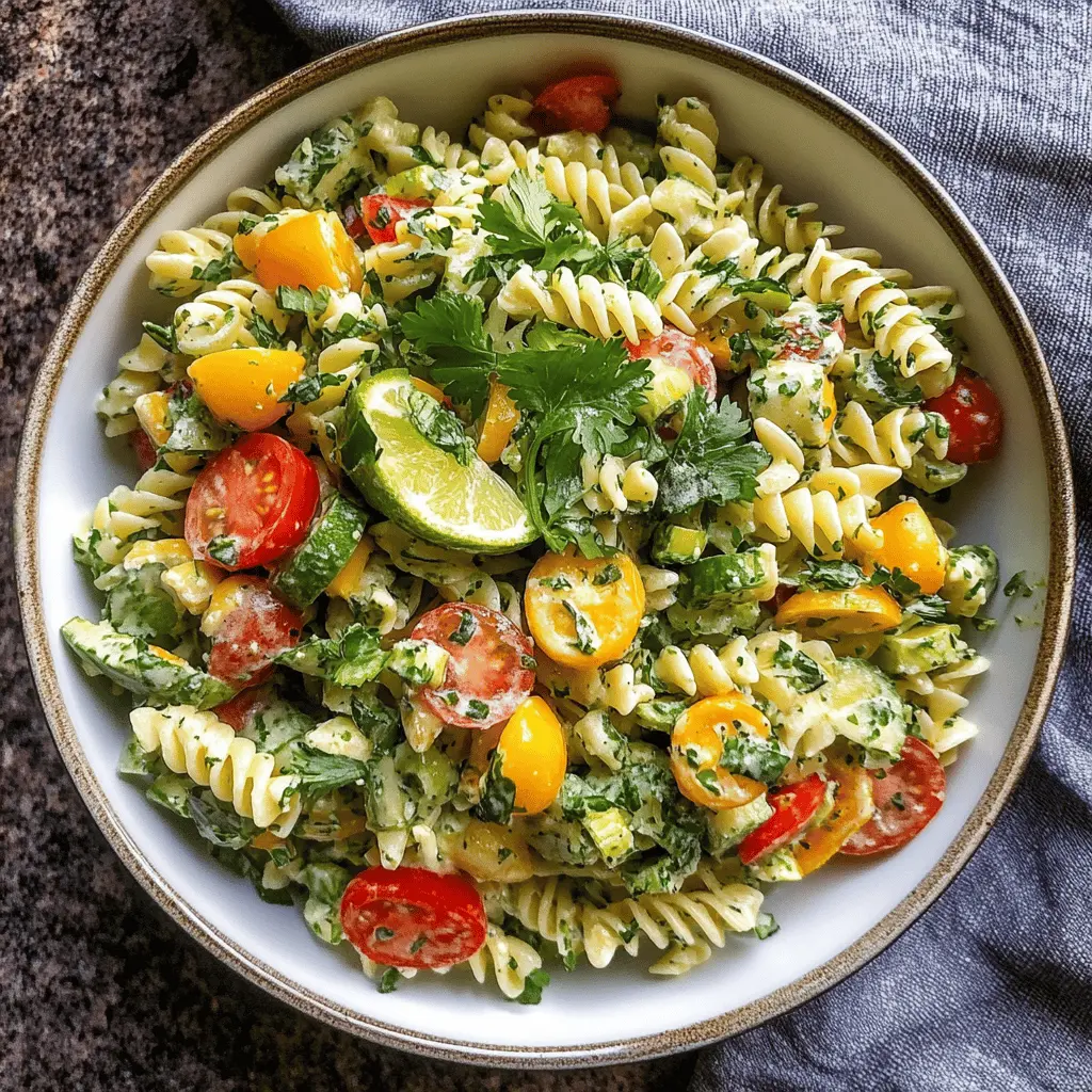 Brighten your meal with this refreshing Cilantro Lime Pasta Salad! Combining al dente pasta with zesty lime and fresh cilantro, this recipe bursts with flavor in every bite. Perfect for summer picnics, barbecues, or as a light lunch. Save this easy-to-make dish for a delightful side that everyone will love!