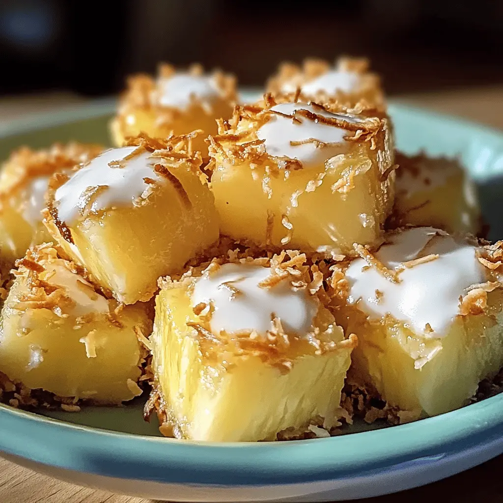 These Coconut Pineapple Bites are a tasty tropical treat that will brighten your day! With fresh pineapple and shredded coconut, each bite bursts with flavor. Perfect for parties, snacks, or a refreshing dessert. Save this easy recipe for a sunny day or whenever you need a sweet pick-me-up! Enjoy the taste of paradise in every bite!