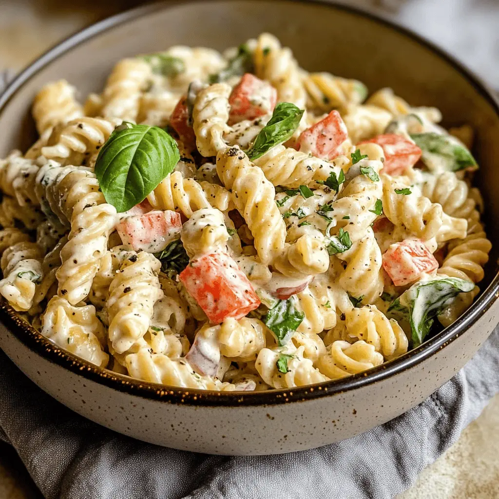 This creamy pasta salad is perfect for your next picnic or family gathering! With its rich blend of fresh vegetables, tender pasta, and a deliciously creamy dressing, it’s a crowd-pleaser that's simple to make. Save this recipe to enjoy a delightful, refreshing meal anytime you need a quick side dish! Great for summer BBQs or potlucks!