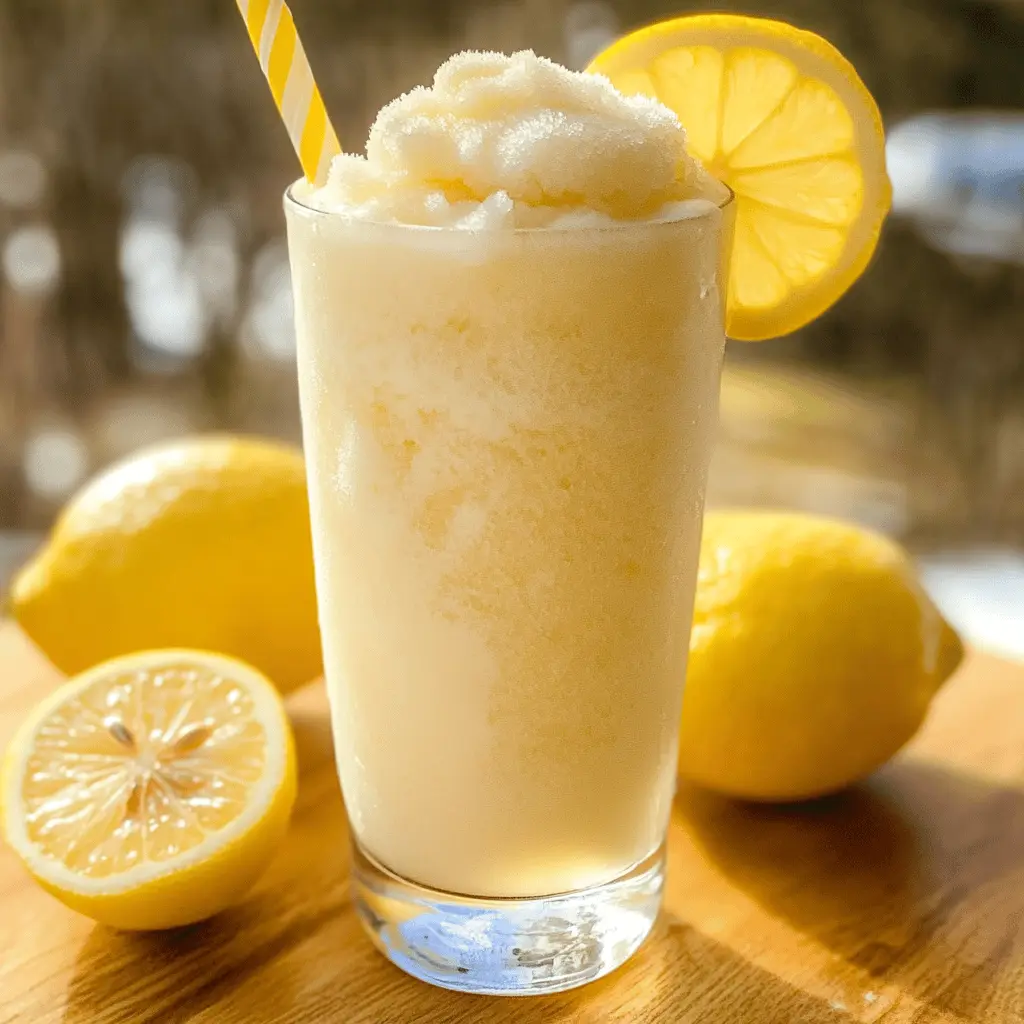 Cool off this summer with a refreshing Frozen Lemonade! Made with just three simple ingredients, this delightful drink combines fresh lemon juice, sugar, and ice for a perfect balance of tart and sweet. Ideal for backyard gatherings or a treat to enjoy on a sunny day. Save this easy recipe to enjoy all summer long!