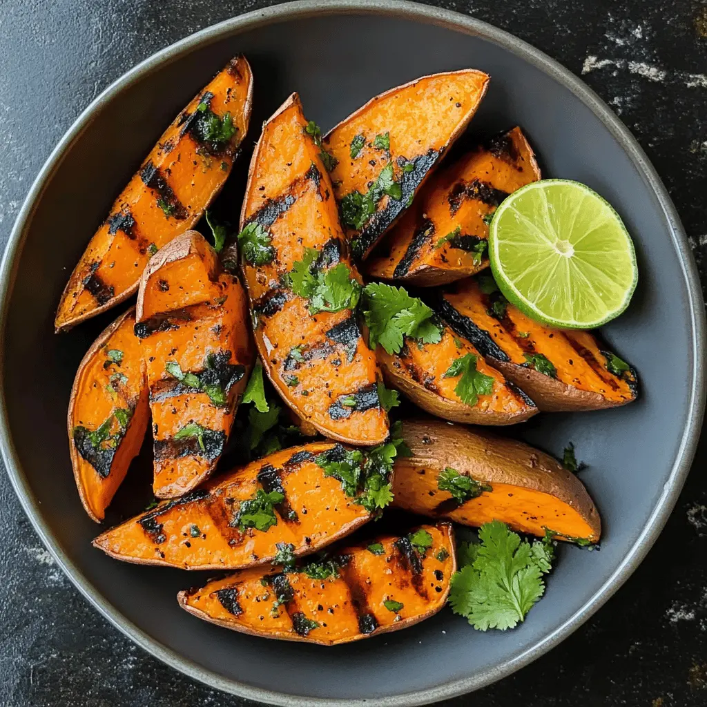 Spice up your mealtime with these Grilled Cilantro-Lime Sweet Potatoes! Bursting with fresh cilantro and zesty lime, these sweet potatoes are a delicious side perfect for summer barbecues or family dinners. Easy to prepare and packed with flavor, this recipe is sure to impress. Save this pin for a quick and tasty addition to your next meal!