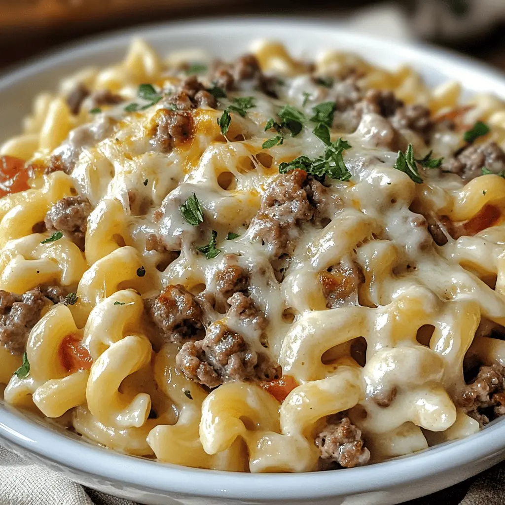 Looking for a hearty meal that combines your favorite flavors? This Loaded Cheeseburger Alfredo Pasta is creamy, cheesy, and packed with savory goodness! With ground beef, pasta, and a delicious Alfredo sauce, it’s perfect for a quick weeknight dinner or a cozy weekend treat. Don’t forget to save this recipe for your next family gathering!