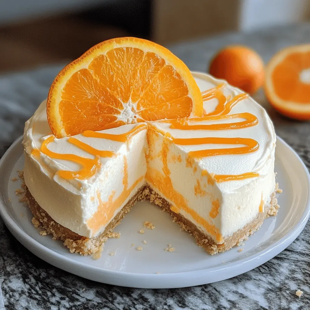 This No-Bake Orange Creamsicle Cheesecake is a delightful treat that brings back the flavors of summer! With a creamy orange filling and a buttery graham cracker crust, it's perfect for warm days or cozy gatherings. No oven needed means you can whip this up in a flash! Save this recipe for your next party or family dessert night!