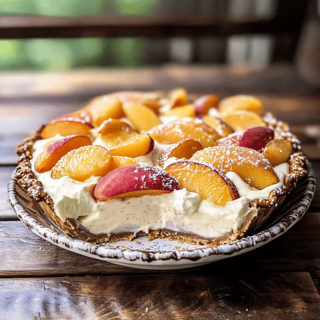 This Peaches and Cream Pretzel Pie is a delightful twist on dessert! With a crunchy pretzel crust, a creamy filling, and fresh peaches, it’s perfect for summer gatherings. Easy to make and absolutely delicious, everyone will want a slice! Save this recipe for your next picnic or family barbecue and treat your loved ones to something special.