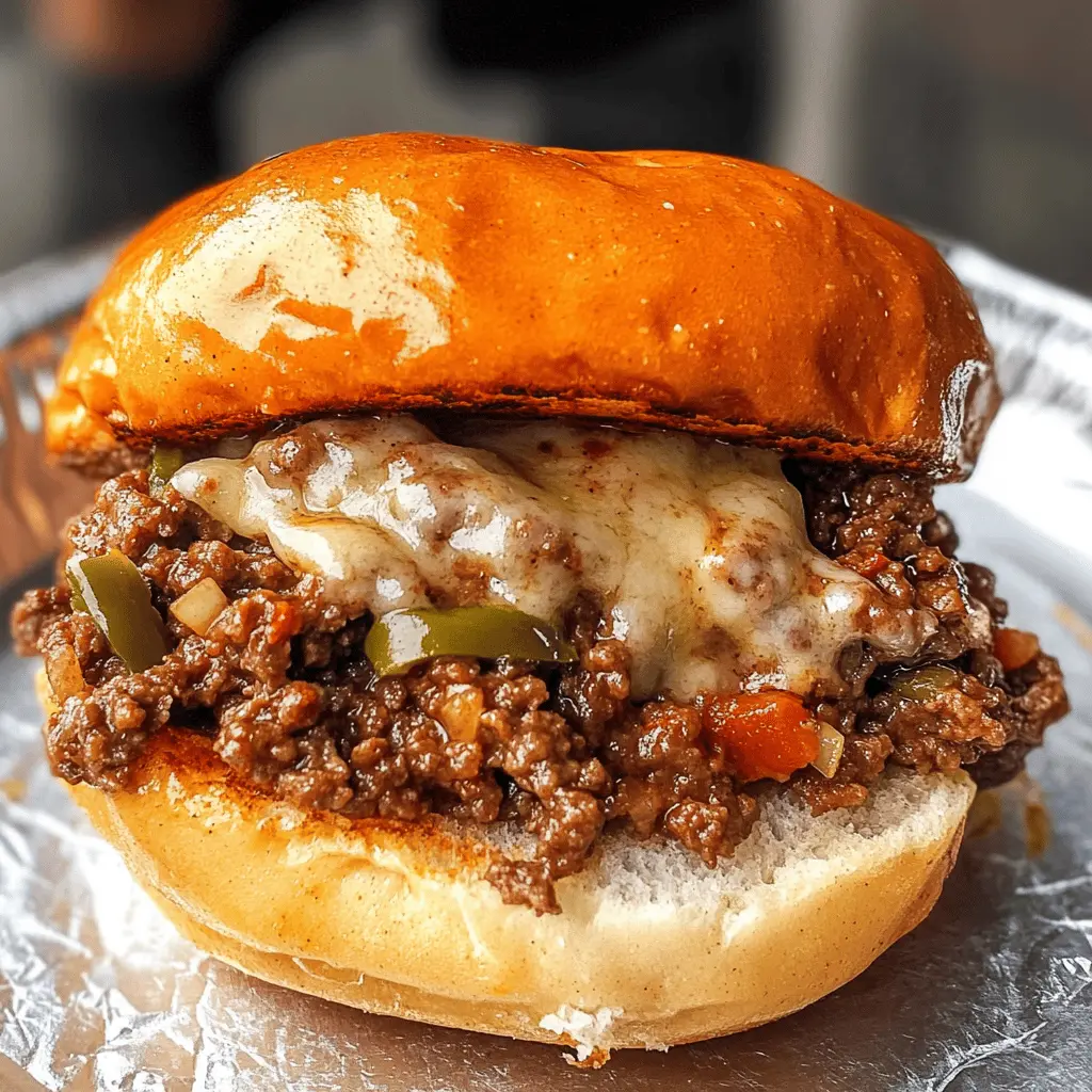 Get ready for a delicious twist on a classic! These Philly Cheesesteak Sloppy Joes combine the rich flavors of savory beef, bell peppers, and melted cheese all in a messy, handheld treat. Perfect for game day or a quick weeknight dinner, this recipe is a crowd-pleaser. Save this pin for your next cookout or family meal!