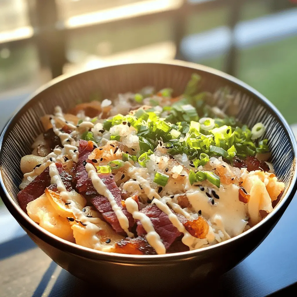 Warm up your dinner routine with this delightful Reuben in a Bowl! It's a tasty twist on the classic sandwich, packed with flavors of corned beef, sauerkraut, and Swiss cheese. Perfect for a quick weeknight meal or when you're craving comfort food. Save this easy recipe for your next cozy night in!