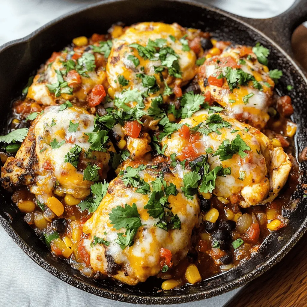 This Santa Fe Chicken Skillet is a vibrant one-pan meal bursting with flavor! Packed with juicy chicken, black beans, corn, and colorful bell peppers, it's both nutritious and satisfying. Perfect for busy weeknights or a cozy dinner party. Save this recipe to have a delicious, hassle-free meal ready in no time!