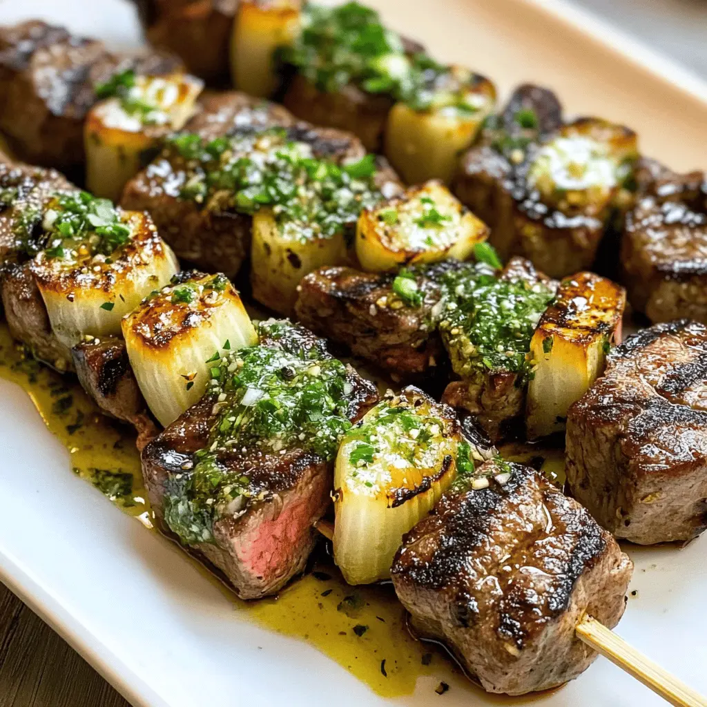 Juicy steak kabobs coated in a rich garlic butter sauce are perfect for your next barbecue! These flavorful skewers are easy to make and are guaranteed to impress your guests. With tender beef, colorful veggies, and that irresistible buttery garlic finish, these kabobs are ideal for summer gatherings or weeknight dinners. Save this recipe for a meal that’s sure to be a hit!