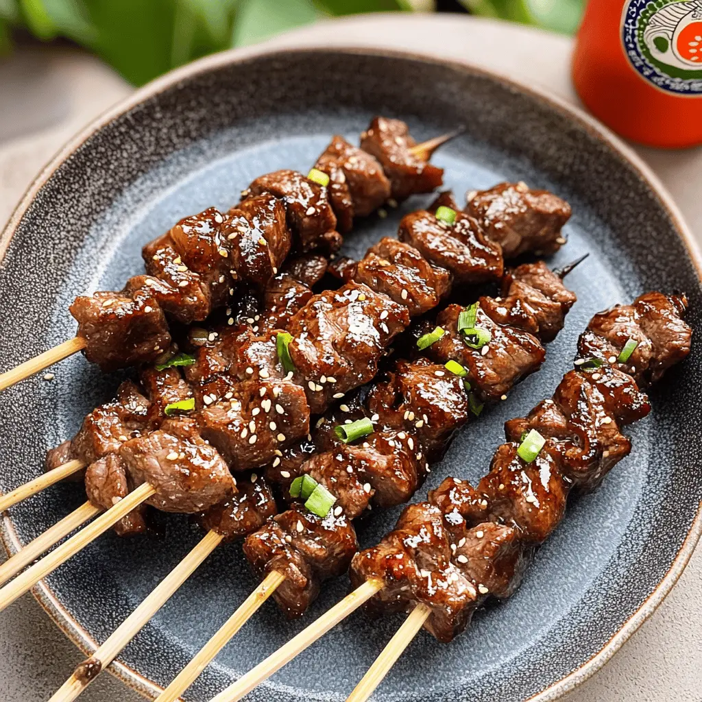 Get ready for a flavor explosion with these Teriyaki Sesame Beef Skewers! Perfectly grilled and packed with sweet and savory goodness, these skewers are a must-have for your next barbecue or weeknight dinner. Made with tender beef and a tantalizing teriyaki glaze, they’re simple to prepare and delightful to eat. Save this recipe for a tasty treat your family will love any day of the week!