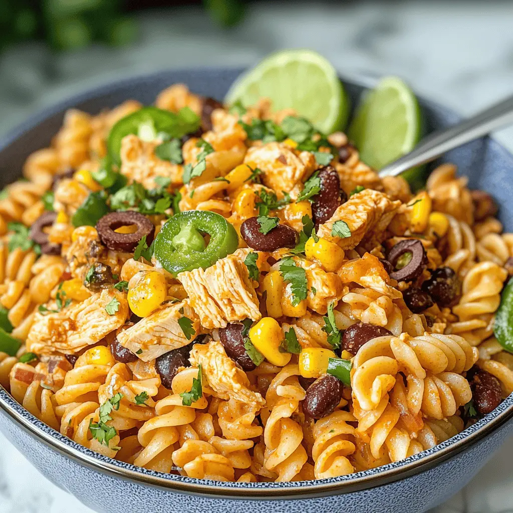 Take your pasta salad to the next level with this Zesty Chicken Enchilada Pasta Salad! Packed with bold flavors from tender chicken, zesty spices, and fresh veggies, it’s a delicious twist on traditional enchiladas. Perfect for picnics, potlucks, or quick weeknight dinners. Save this recipe now for a tasty meal that'll impress everyone!