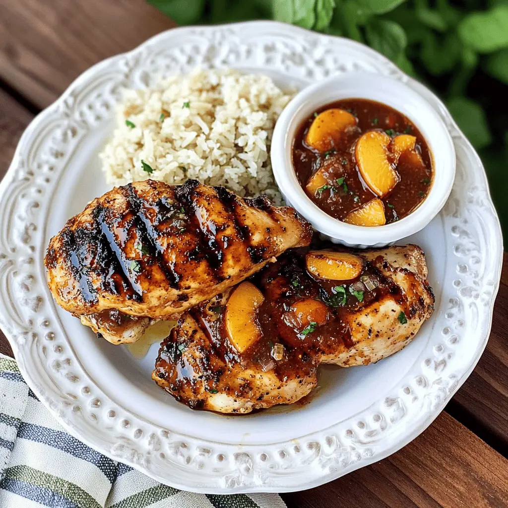 Easy Grilled Chicken with Sweet Peach Chipotle Sauce