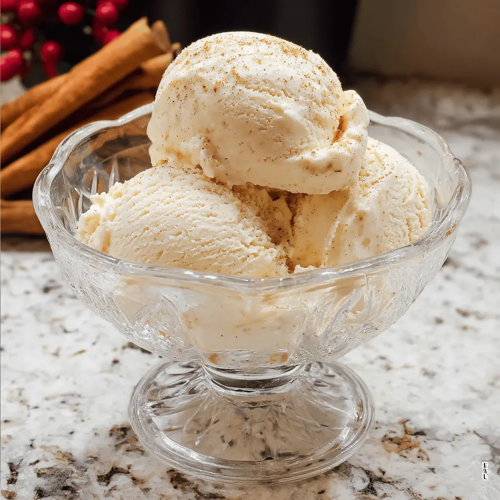 Creamy Homemade Eggnog Ice Cream Recipe