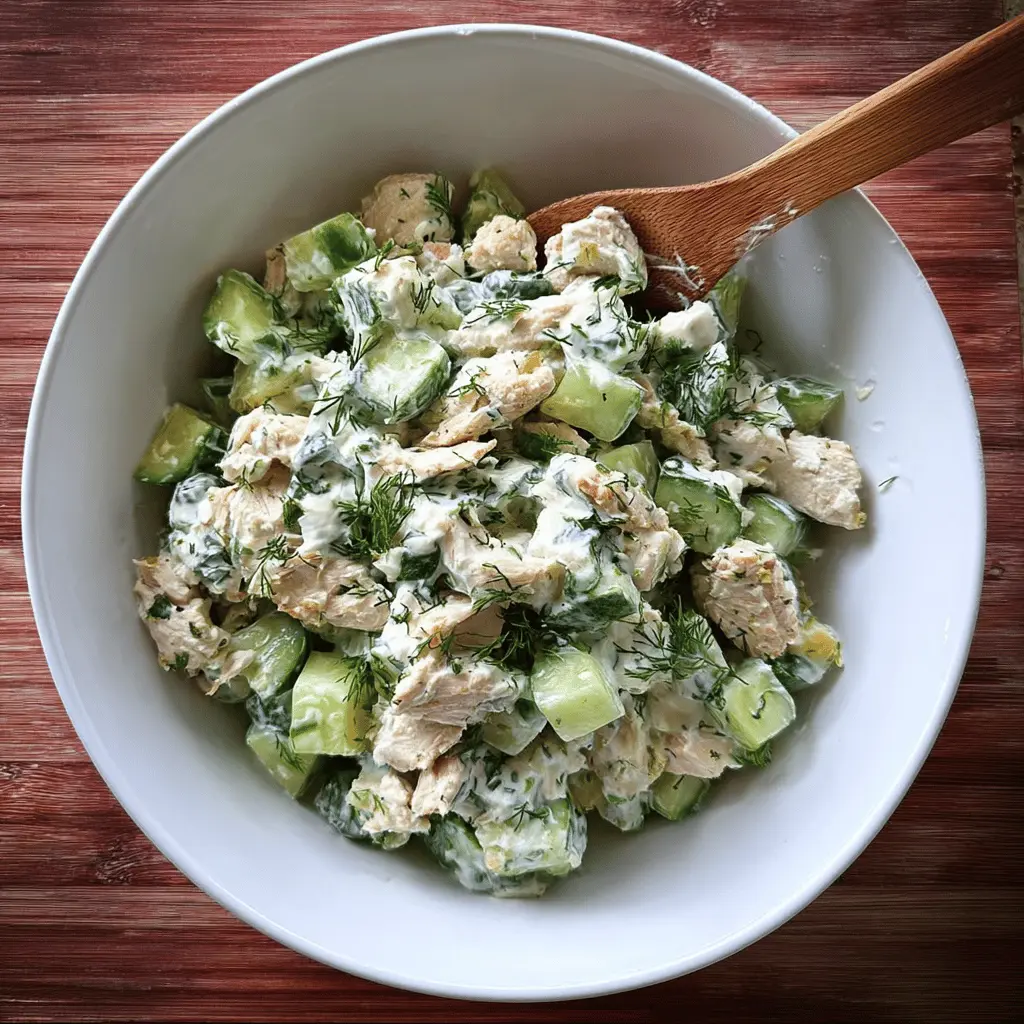Easy Cucumber Dill Greek Yogurt Rotisserie Chicken Salad