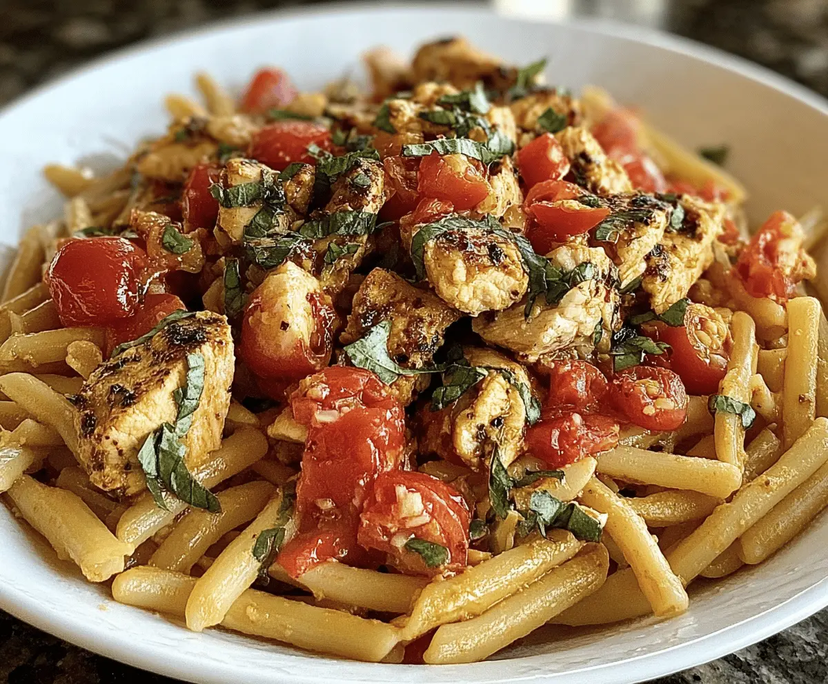 Easy Bruschetta Chicken Pasta Recipe