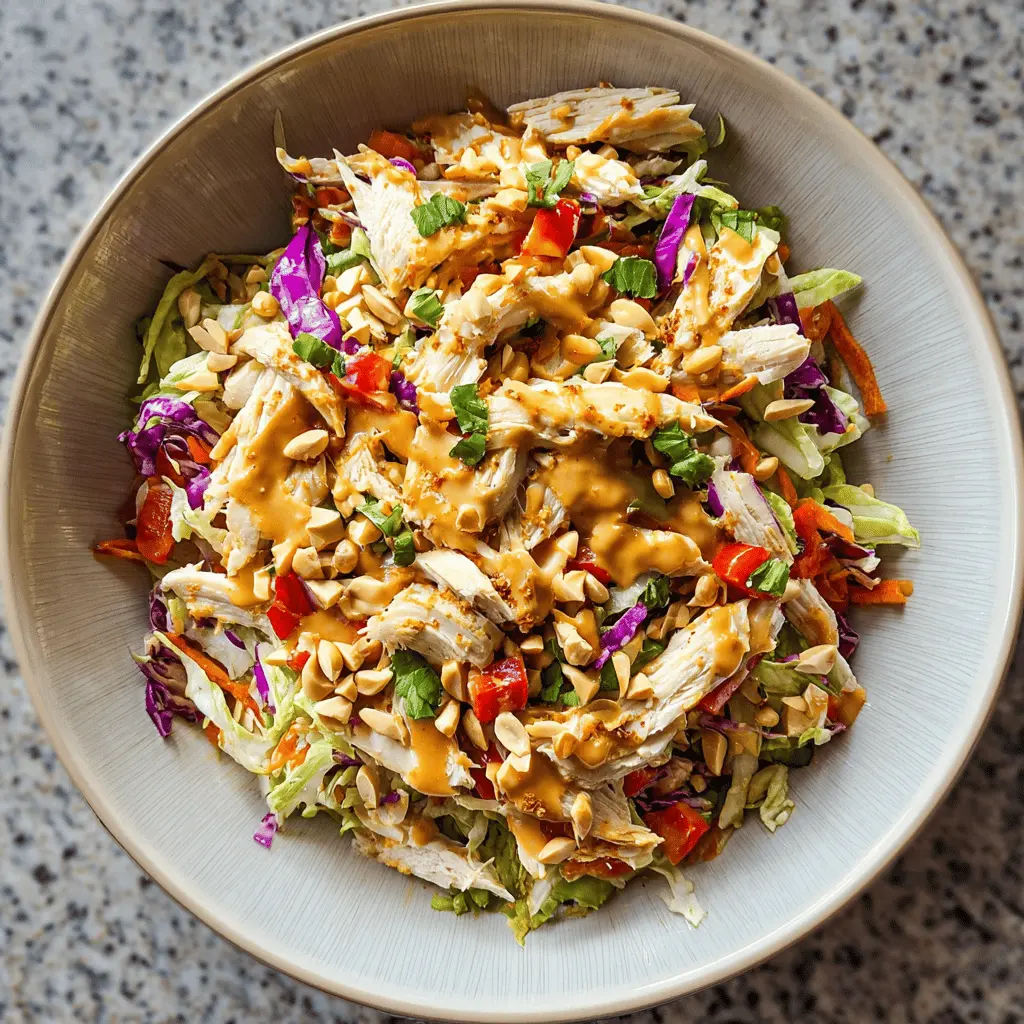 Easy Thai Chicken Salad with Creamy Peanut Dressing