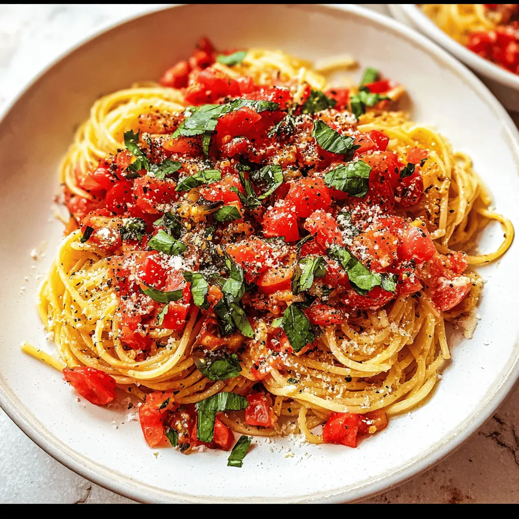 Easy Bruschetta Pasta Recipe with Fresh Tomatoes