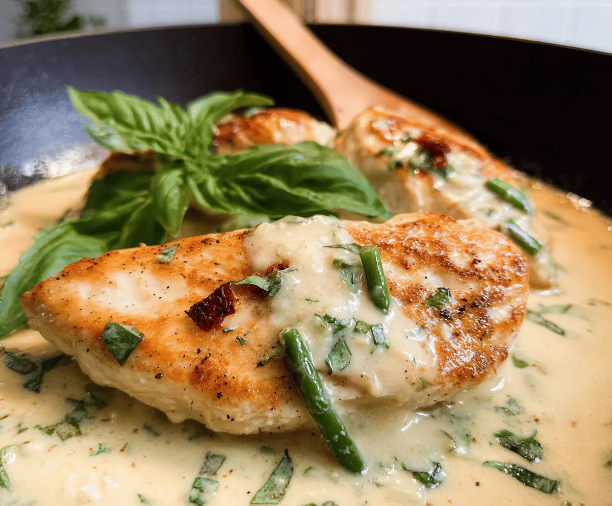 Easy Creamy Basil Chicken Breasts Recipe