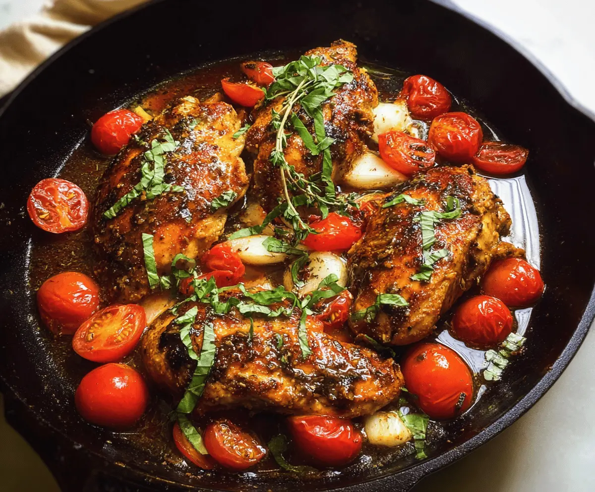 Easy One Pan Balsamic Chicken Dinner