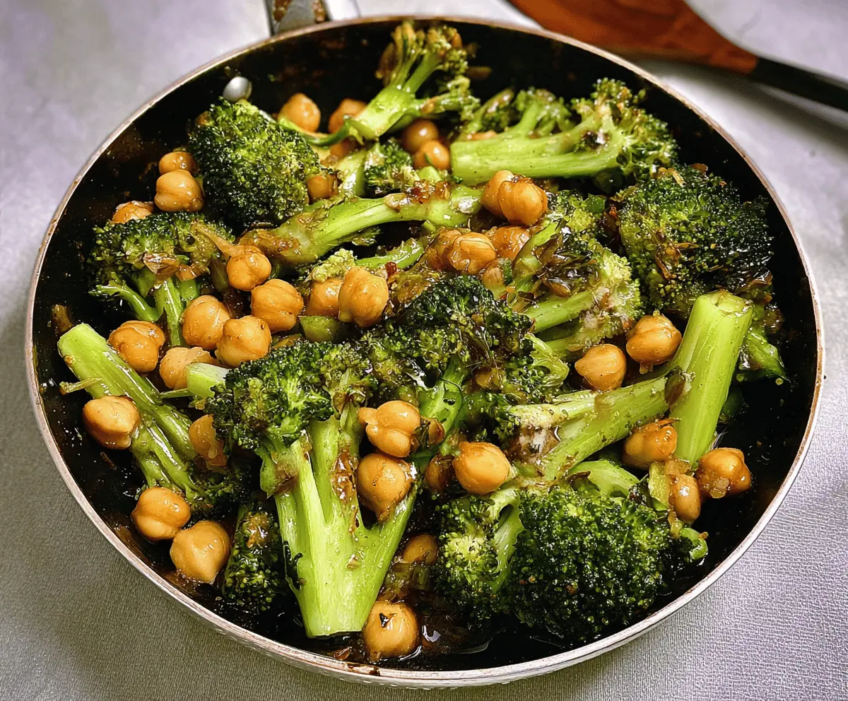 Easy Garlic Broccoli Chickpea Stir Fry