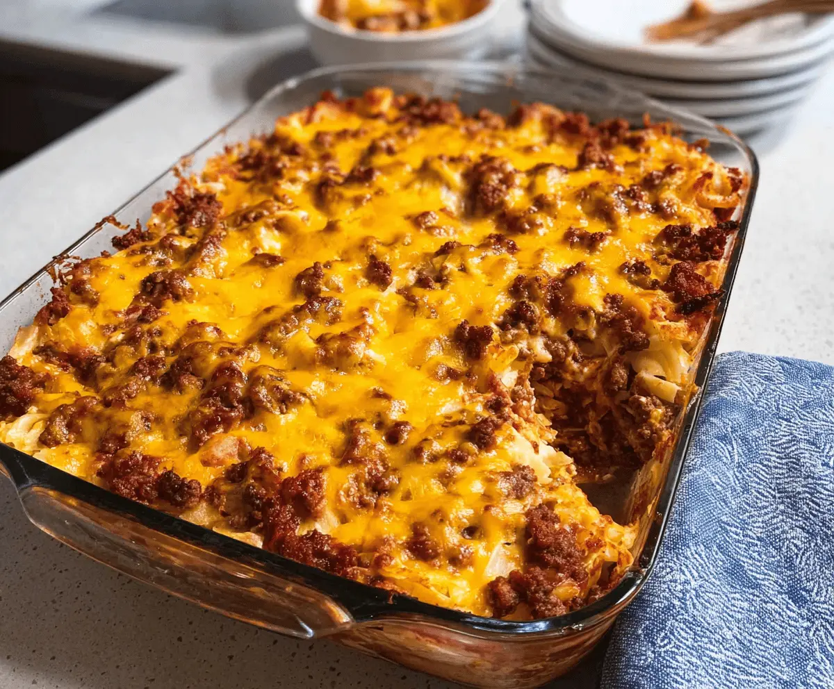 Easy Cheesy Hamburger Casserole Recipe