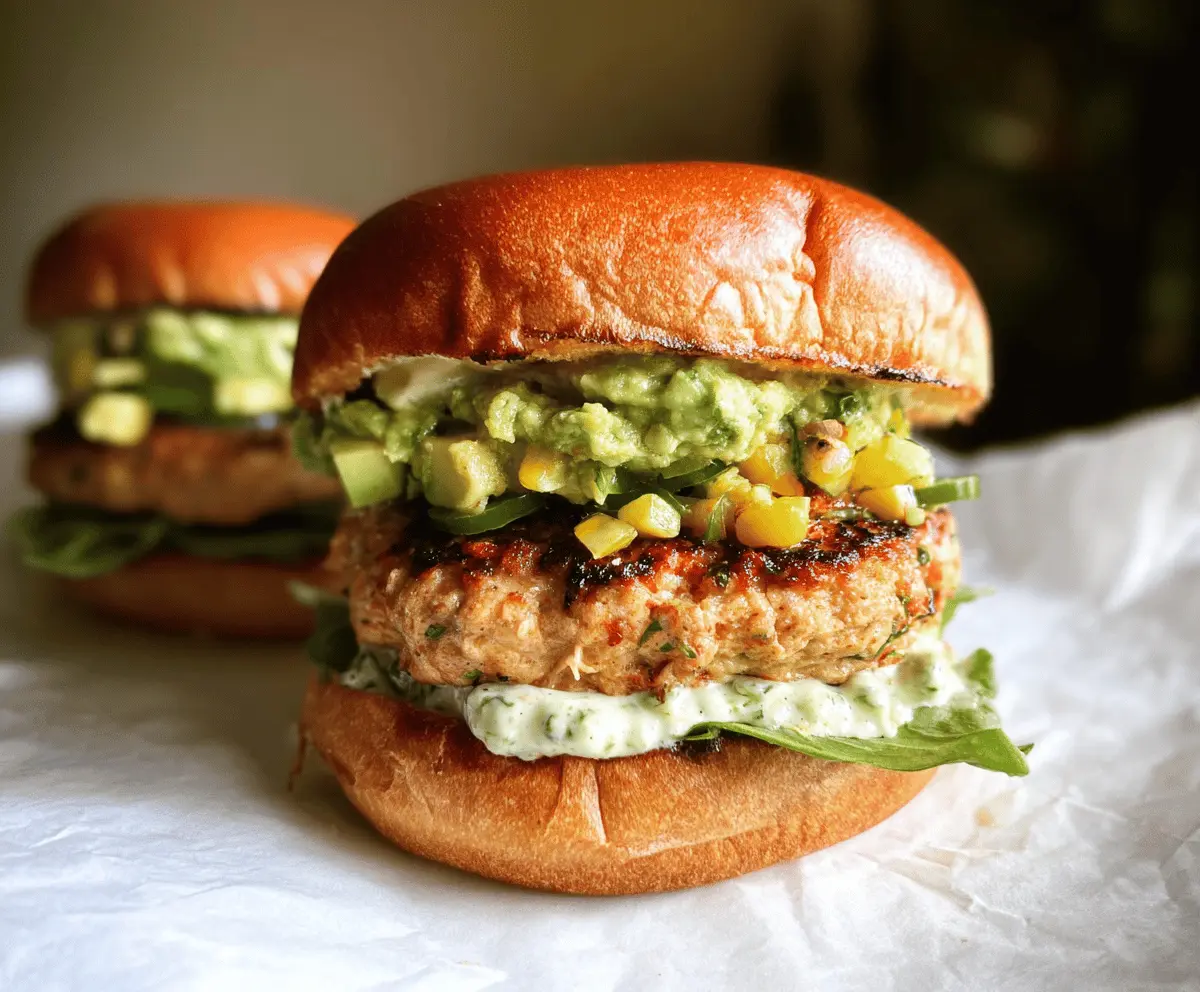 Easy Honey Jalapeño Turkey Burgers with Creamy Avocado Sauce
