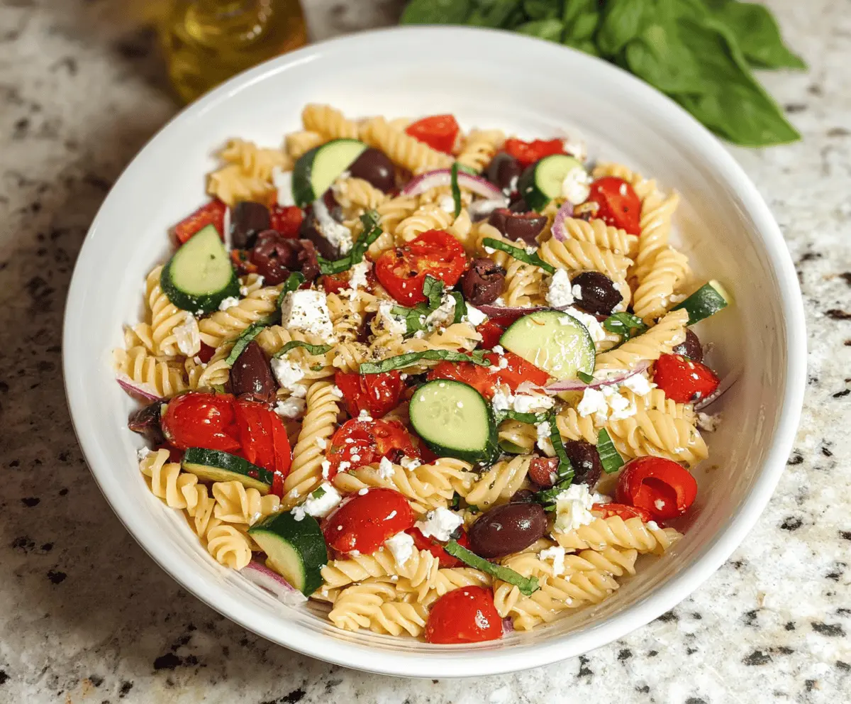 Easy Refreshing Mediterranean Pasta Salad Recipe