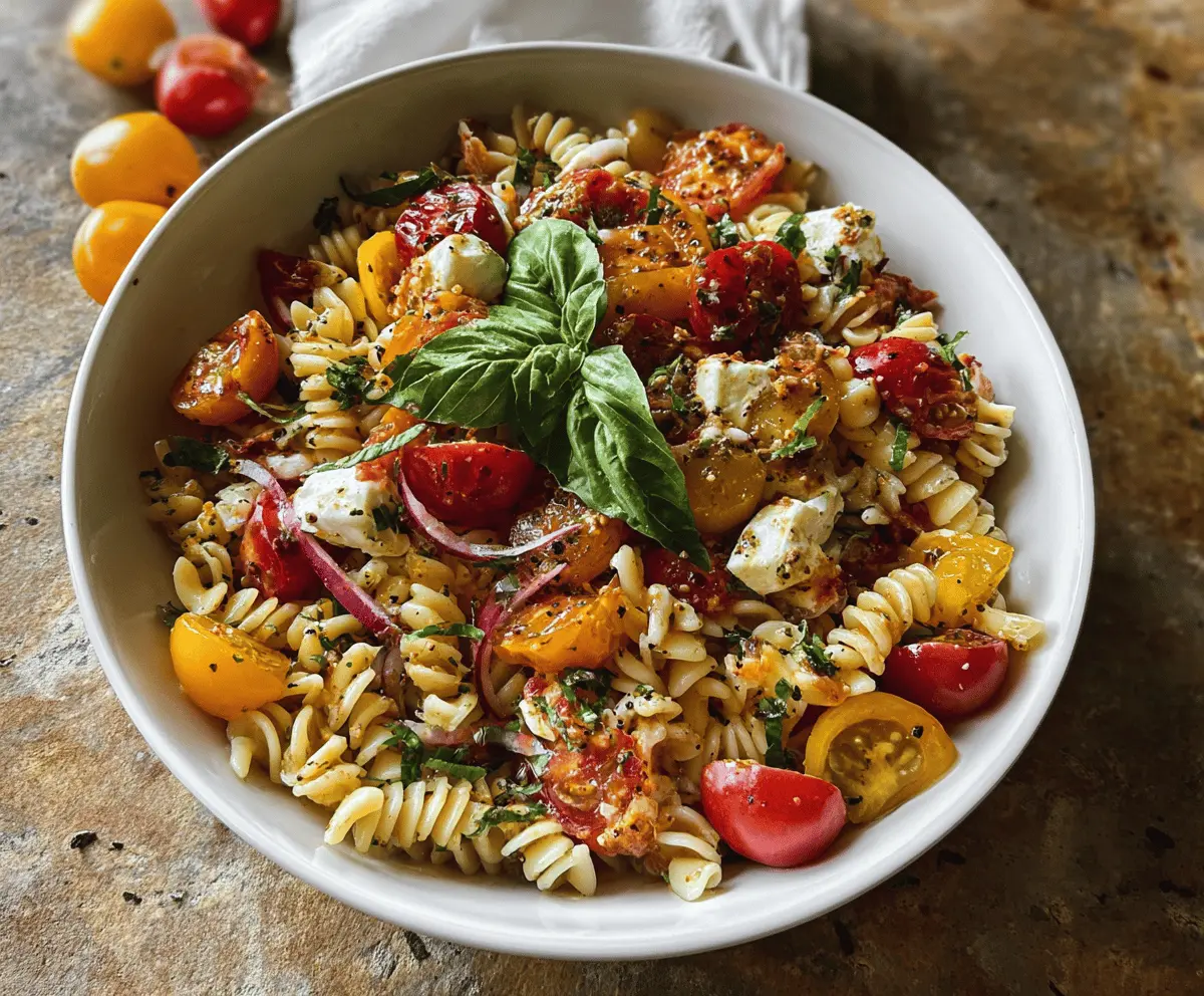 Easy Bruschetta Pasta Salad Recipe