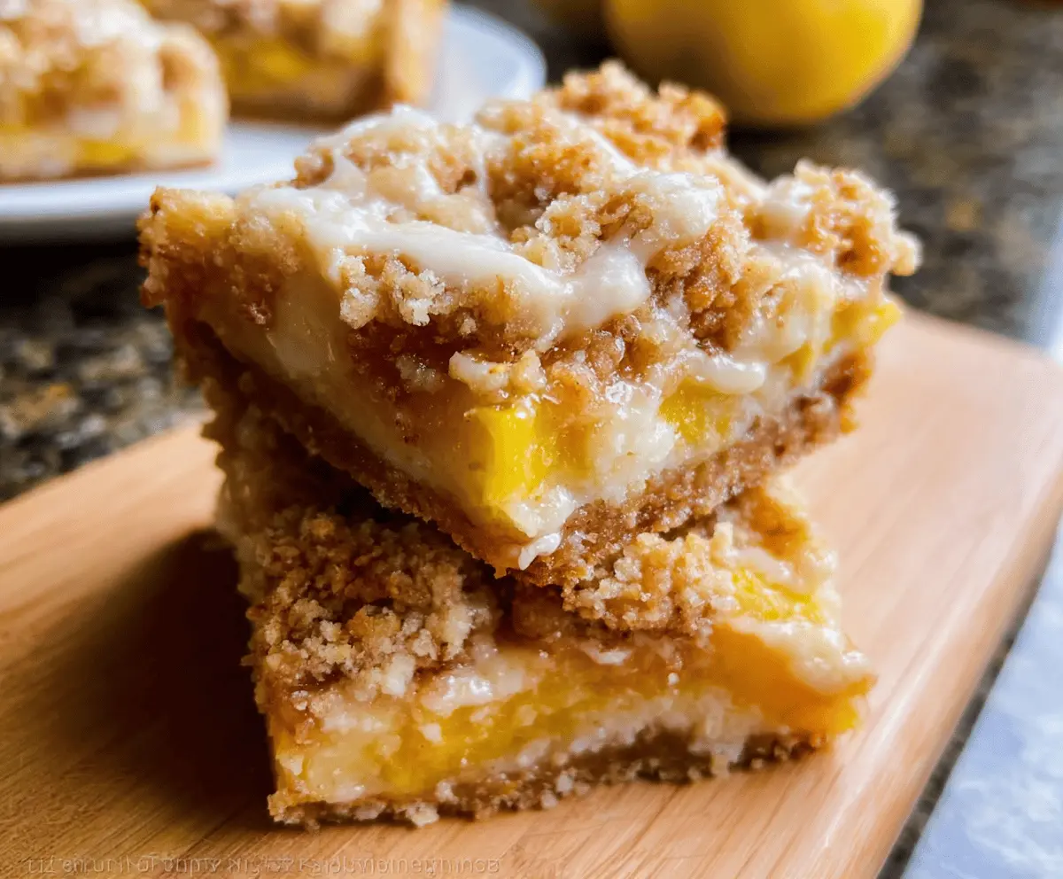 Easy Peaches and Cream Crumble Bars Recipe