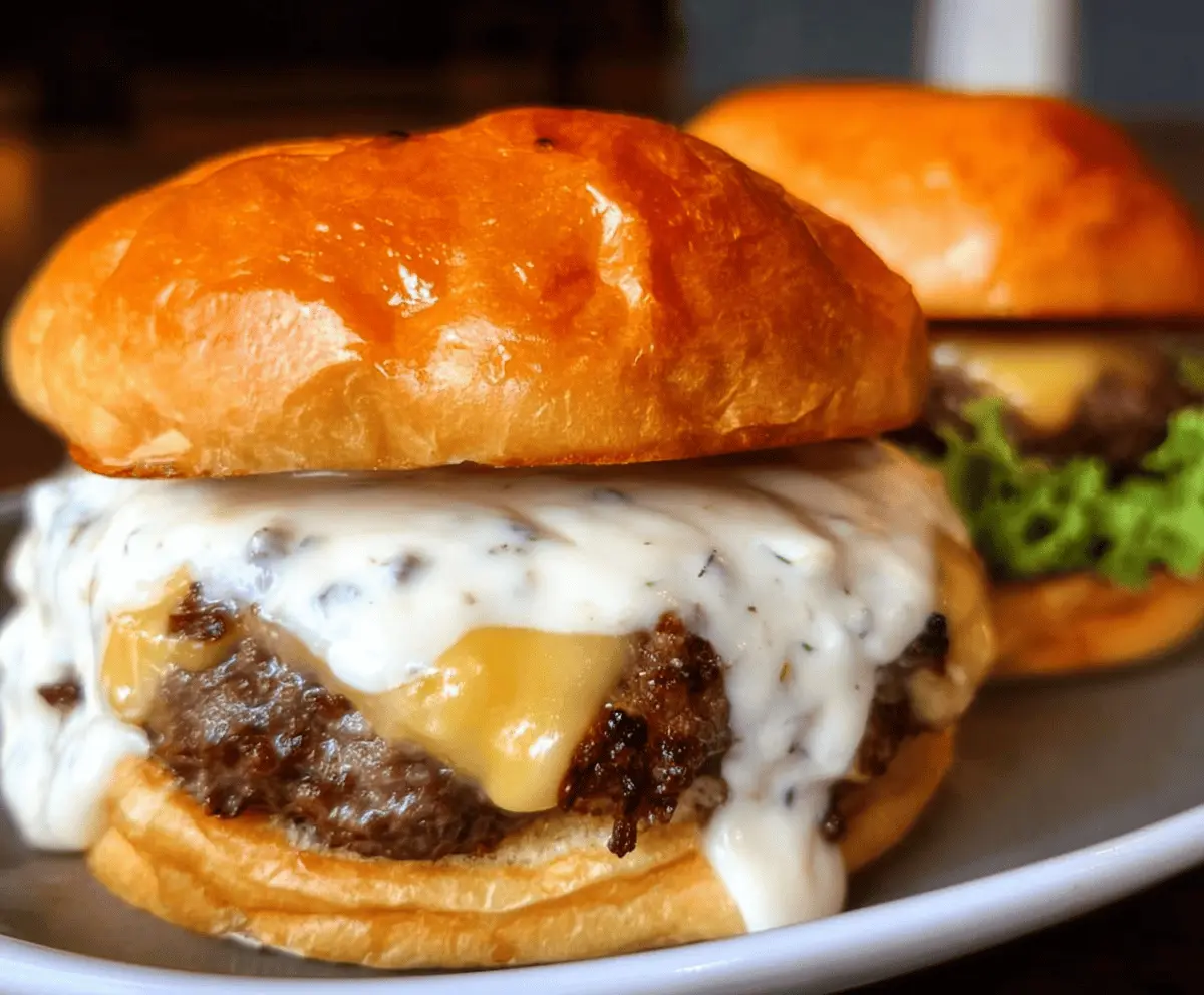 Creamy Garlic Burgers with Easy Sauce