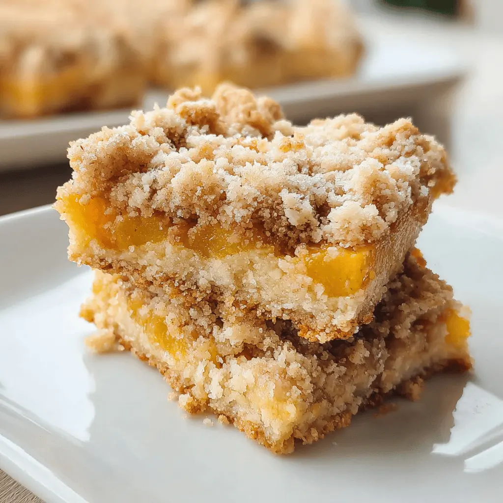 Easy Peach Crumble Bars with Sweet Crust