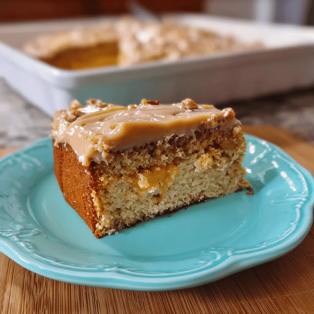 Easy Peach Cake With Brown Sugar Frosting