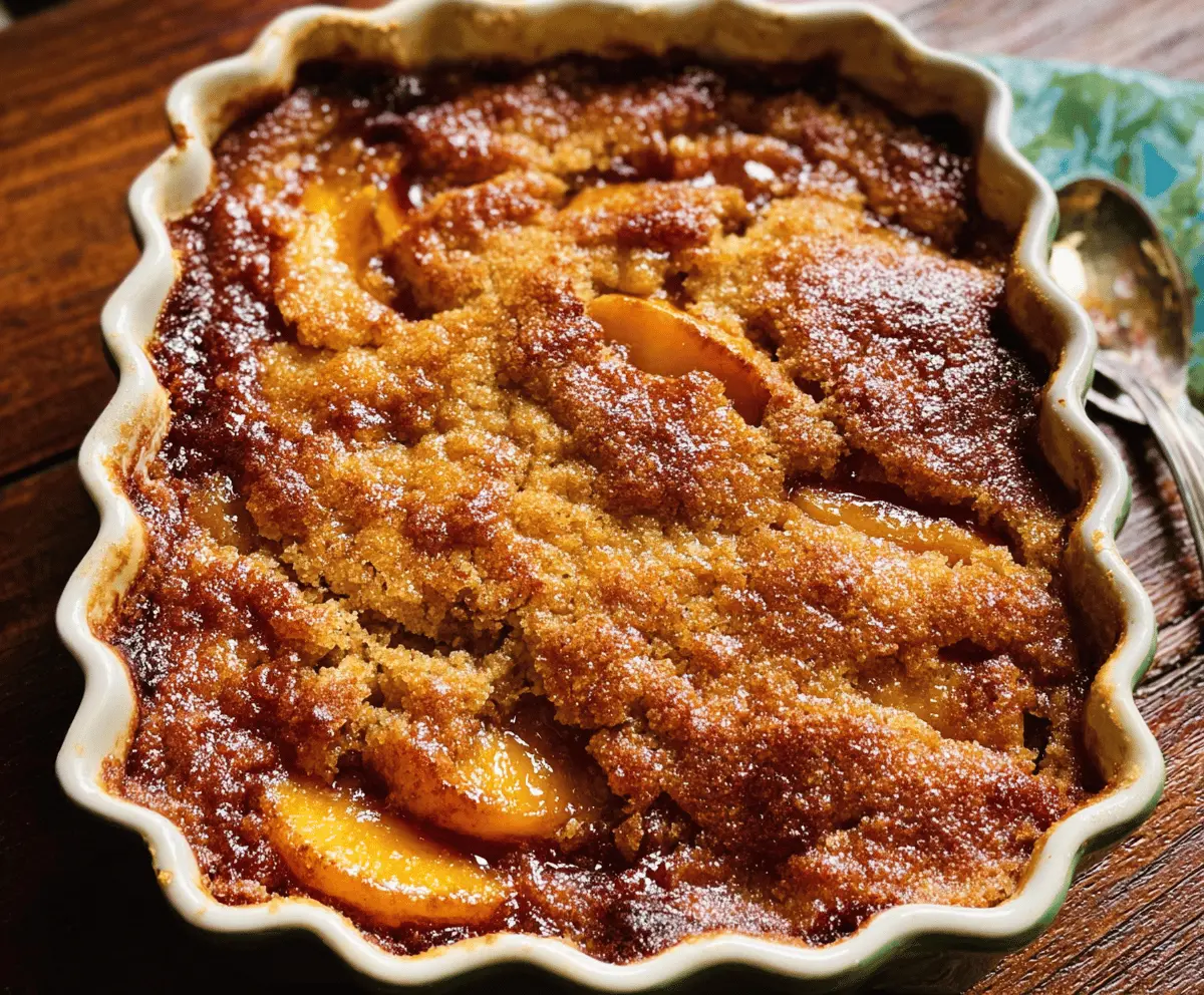 Easy Old School Brown Sugar Peach Cobbler Recipe
