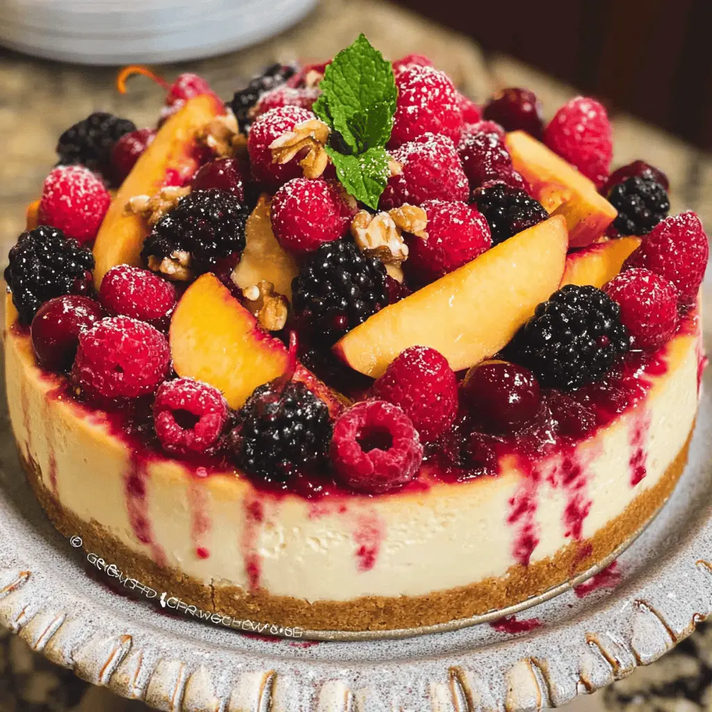 Fresh Summer Berry and Peach Cheesecake Recipe