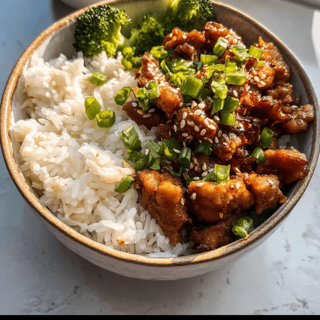 Easy Honey Garlic Pork Rice Bowl Recipe