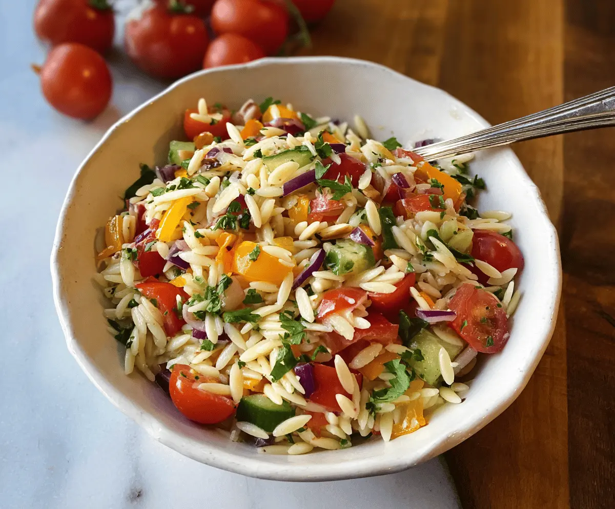 Healthy Rainbow Orzo Salad Recipe