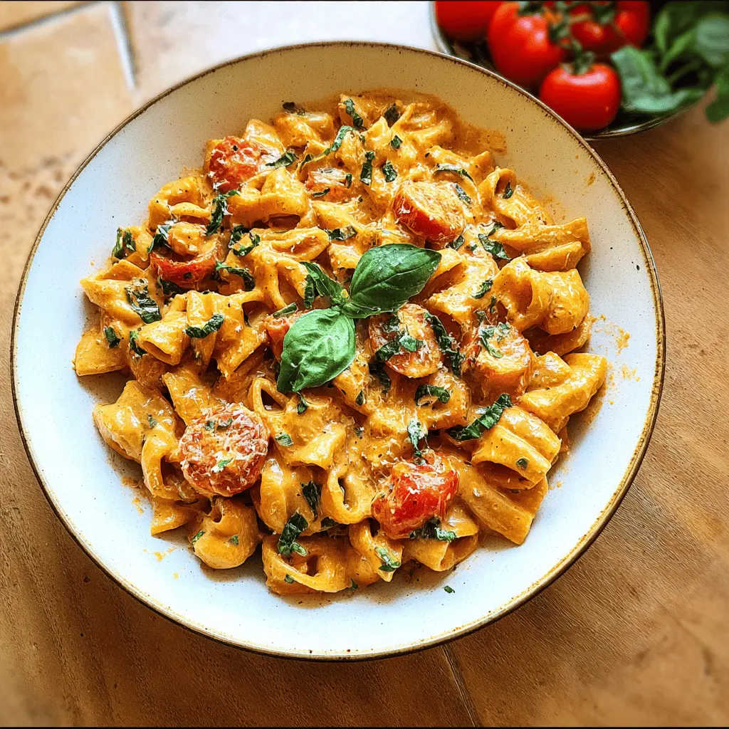 Creamy Basil Tomato Pasta Recipe – Easy & Delicious