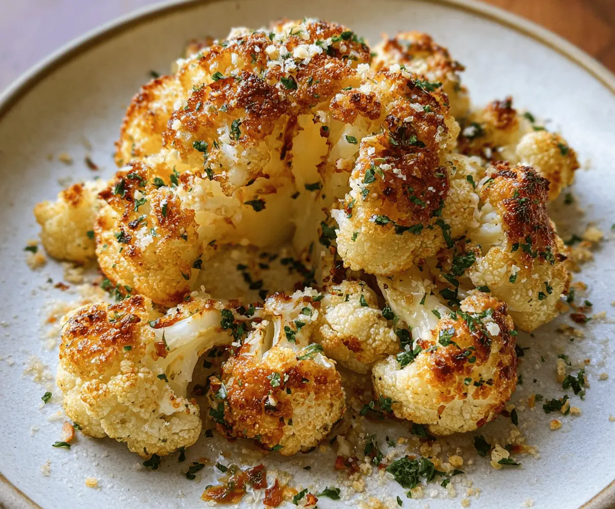 Garlic Butter Roasted Cauliflower Recipe