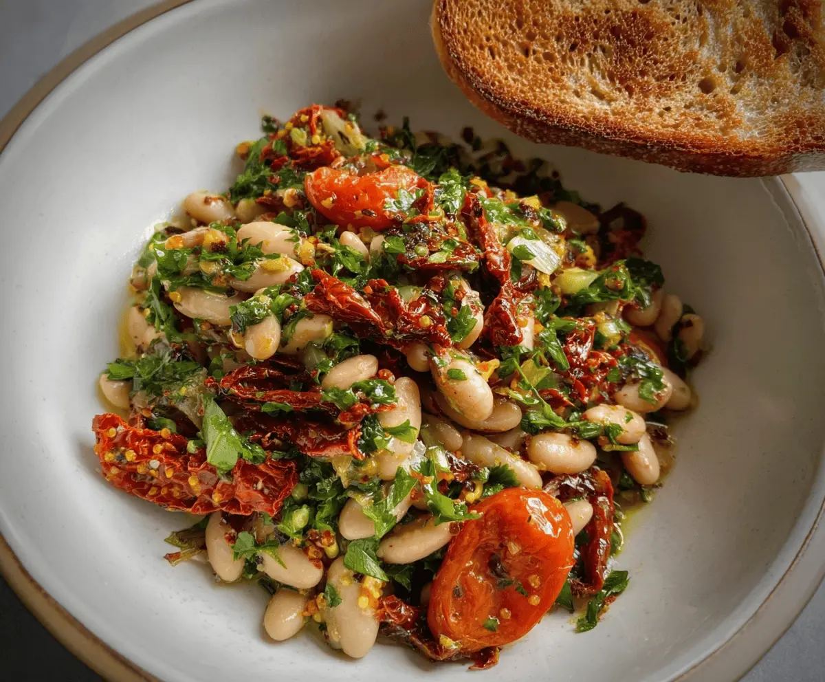Easy Marinated Sun-Dried Tomato Bean Salad