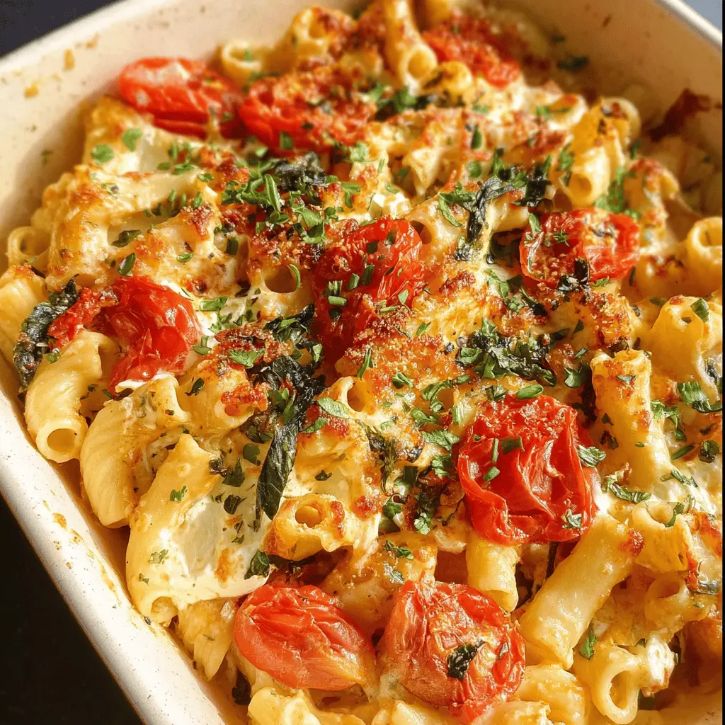 Easy Veggie Pasta With Cheesy Baked Feta