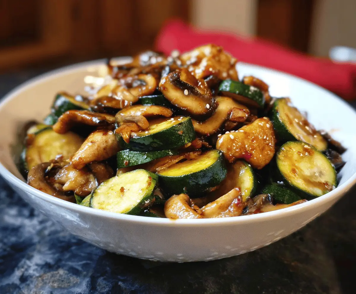 Quick Zucchini Mushroom Chicken Stir Fry