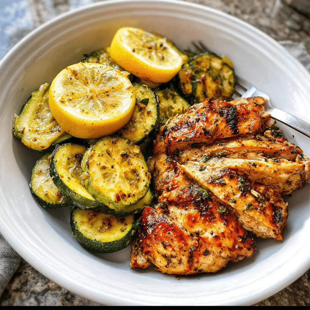 Easy Asado Chicken with Lemon Zucchini Sauté