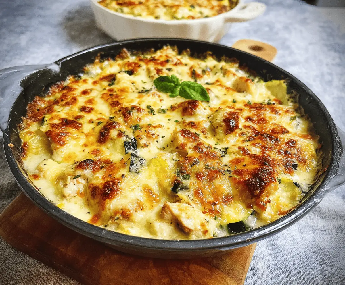 Cheesy Keto Chicken Zucchini Bake Recipe