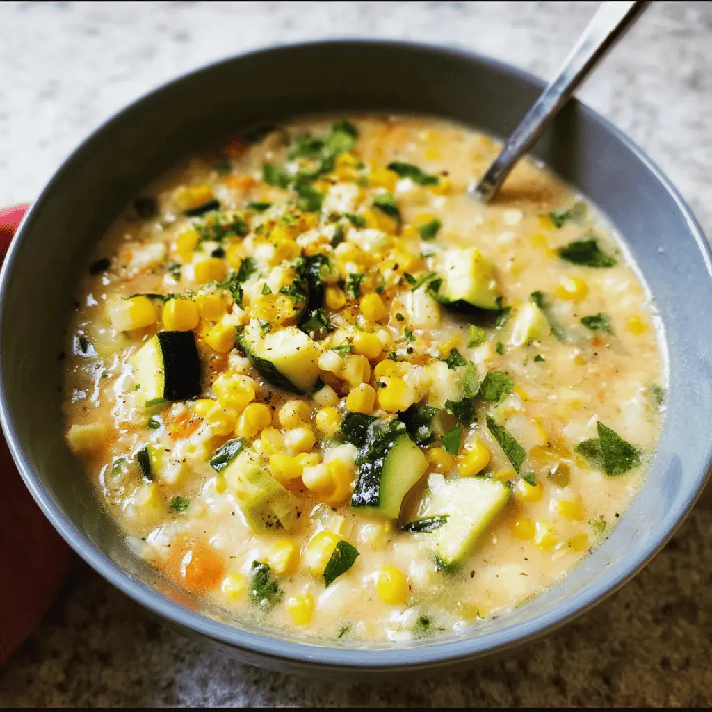 Creamy Summer Corn and Zucchini Chowder Recipe