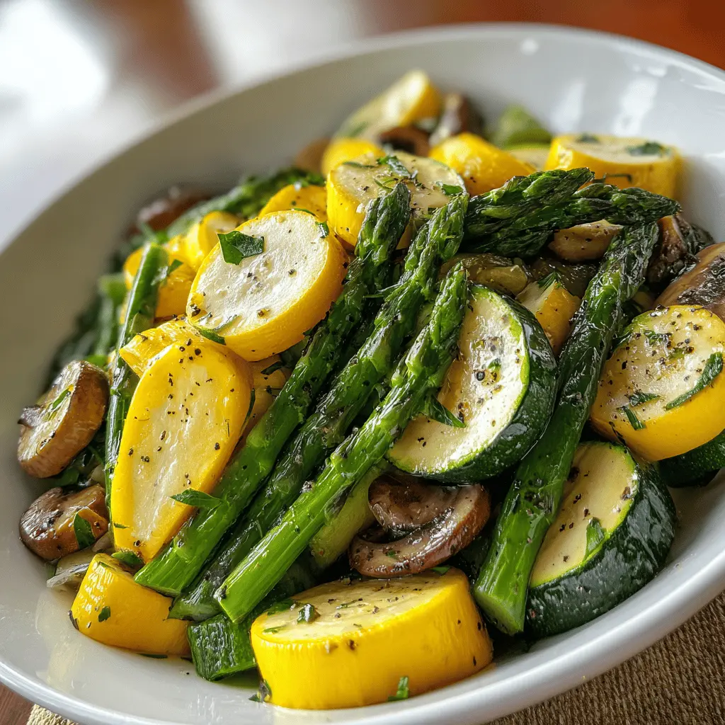 Easy Flavorful Asparagus with Zucchini and Squash
