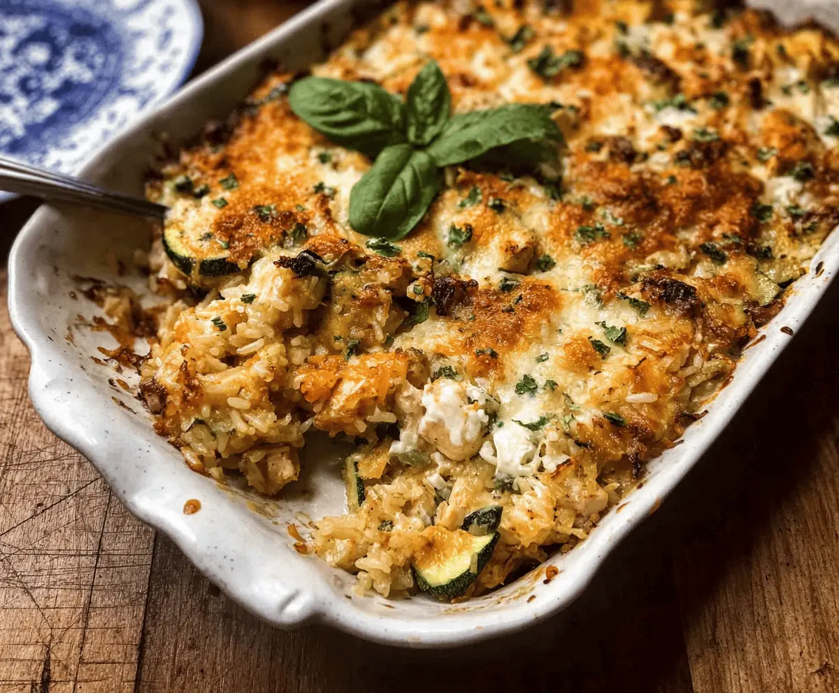 Cheesy Zucchini Chicken and Rice Casserole Recipe